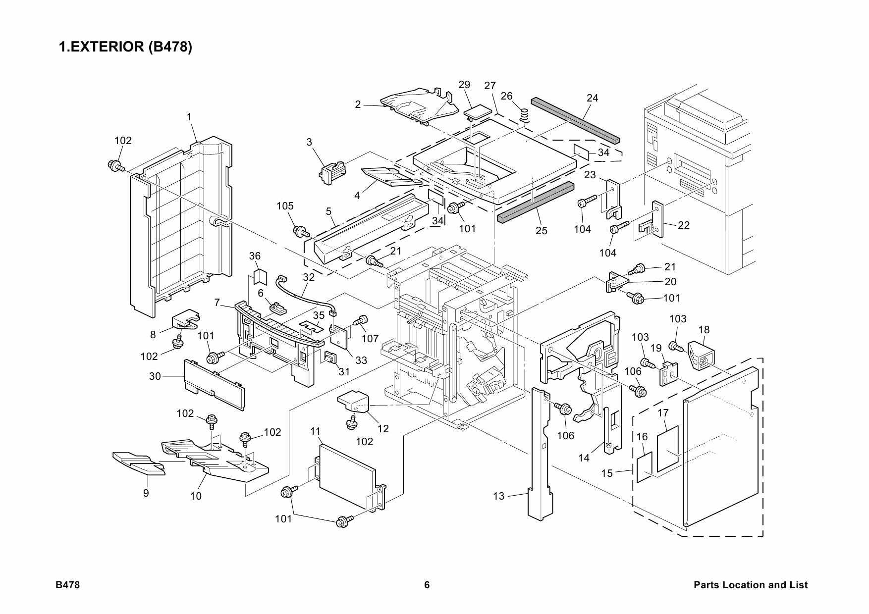 RICOH Options B478 3000-SHEET-FINISHER-SR840 Parts Catalog PDF download-3